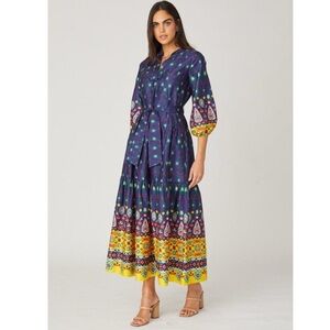 SHOSHANNA Clare Printed Puff-Sleeve Midi-Dress 10